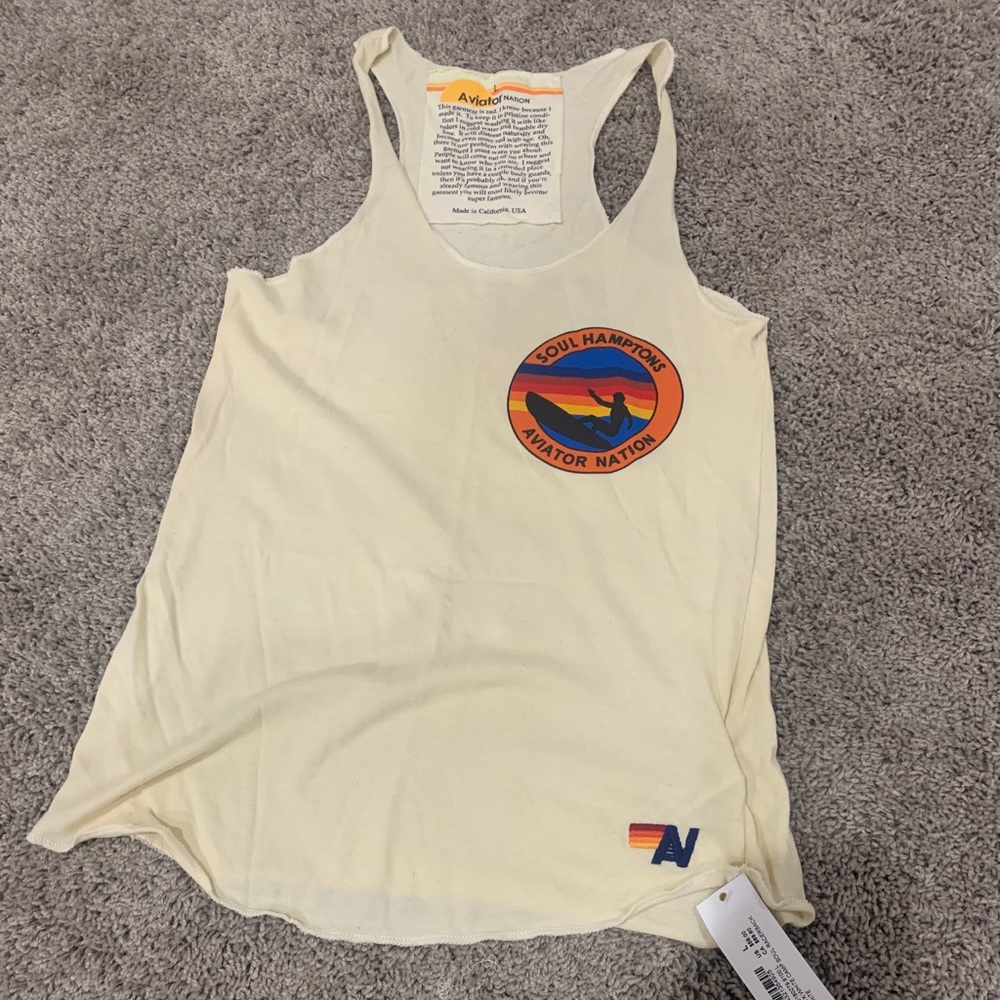 NWT aviator nation white camp soul racerback 😎